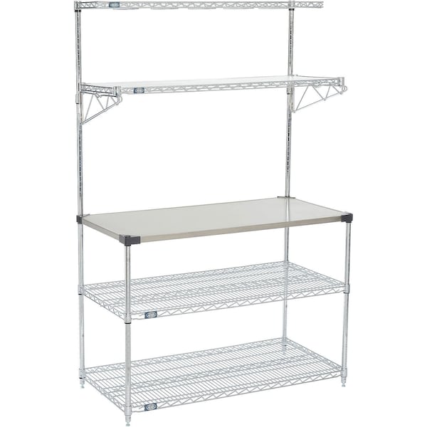 Global Industrial Industrial Microwave Food Prep Station, 48W x 24D x 74H, Chrome 806279 - main